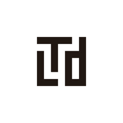 Fototapeta premium Letter L T d square geometric symbol simple logo vector