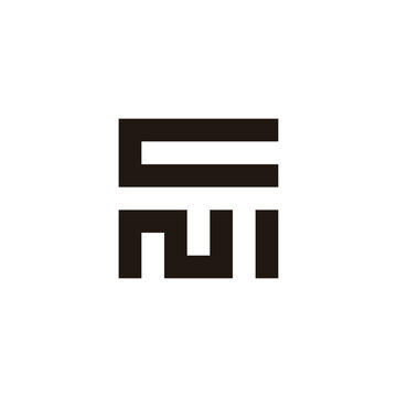 recommend clip art: Letter c N I square geometric symbol simple logo vector