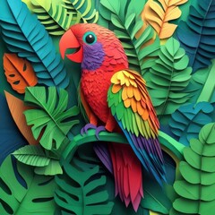 Obraz premium Eclectus Parrot, colorful parrot, exotic bird, male green parrot, female red parrot, bird diet, tropical bird, avian care, bird taming, vibrant feathers