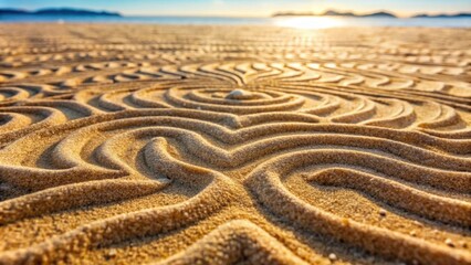 Closeup of intricate sand pattern on a summer beach , sand, pattern, texture, detail, closeup, beach, summer, nature