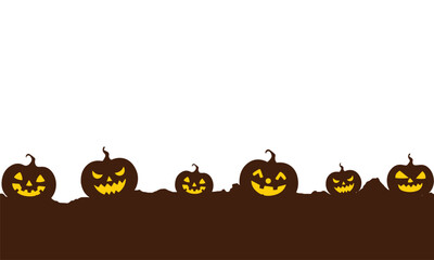 Halloween horror pumpkins banner transparent background stock illustration