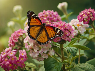 monarch butterfly on flowers