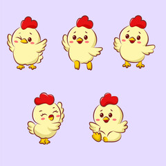 set of collection yellow chicks logo vector for elements
