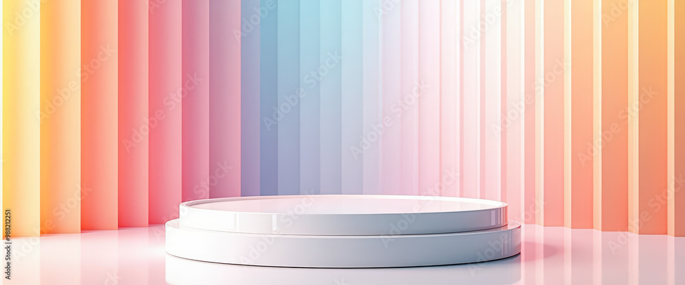 Poster Abstract Minimalist Product Display with Pastel Gradient Background
