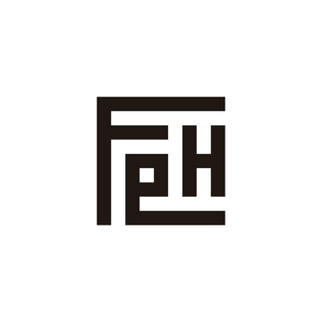 recommend clip art: Letter F, e and H square geometric symbol simple logo vector