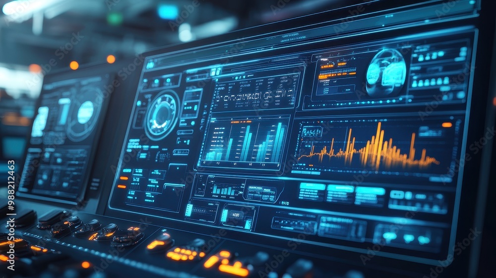 Aufkleber futuristic control panel with advanced analytics dashboard