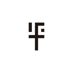 Letter J, f and c square geometric symbol simple logo vector