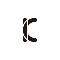 Letter K r L c geometric symbol simple logo vector
