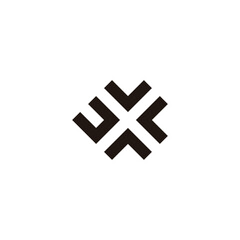 Letter U, v, c and A square geometric symbol simple logo vector