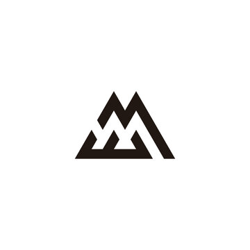 recommend clip art: Letter W and M mountains geometric symbol simple logo vector