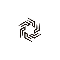 Hexagon, rounded, modern geometric symbol simple logo vector