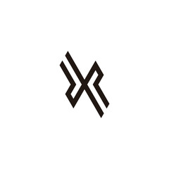 Fototapeta premium Letter X modern, lines geometric symbol simple logo vector