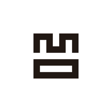 recommend clip art: Letter m and o square geometric symbol simple logo vector