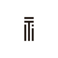 Letter r, T and i square lines geometric symbol simple logo vector