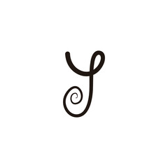 Obraz premium Letter y spiral, wooden geometric symbol simple logo vector