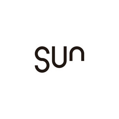 Letter SUn unique geometric symbol simple logo vector