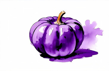 Purple pumpkin isolated on white background