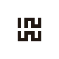 Letter I N W square geometric symbol simple logo vector
