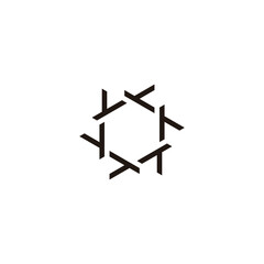 Hexagon, letters y geometric symbol simple logo vector