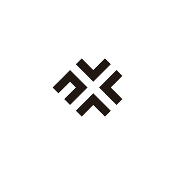 recommend clip art: Letter n, v, c and A square geometric symbol simple logo vector