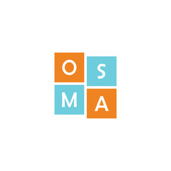 Letter O S M A squares geometric symbol simple logo vector
