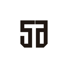 Obraz premium Letter S, T and a shield, square geometric symbol simple logo vector