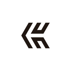 Letter r, u and n arrow geometric symbol simple logo vector