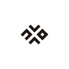 Letter n, A , o and v squares geometric symbol simple logo vector