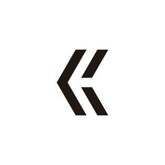 Letter K direction geometric symbol simple logo vector