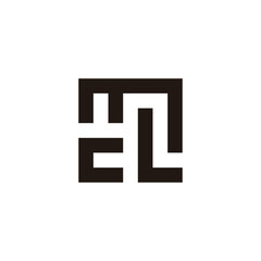 Letter c, m and L square geometric symbol simple logo vector