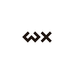 Letter w x square geometric symbol simple logo vector