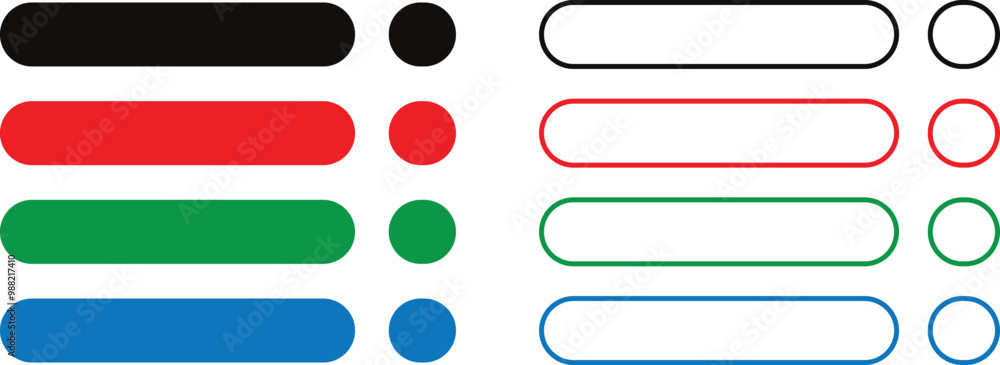 Poster set of coloring website menu icon vector illustration.