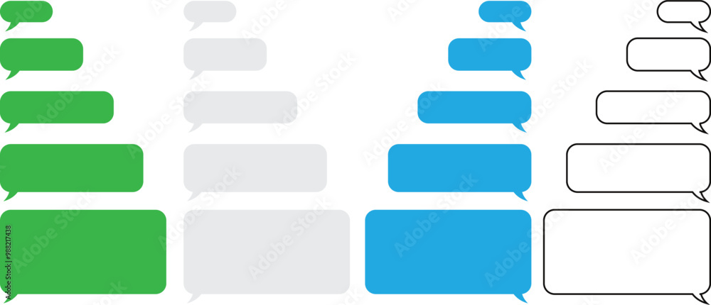 Aufkleber set of speech message bubbles design for chat. message bubbles chat box symbol vector illustration.