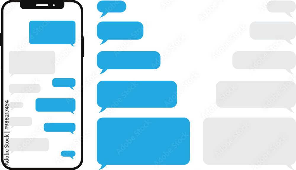 Aufkleber set of speech message bubbles design for chat. smartphone message bubbles chat box symbol vector illustration.