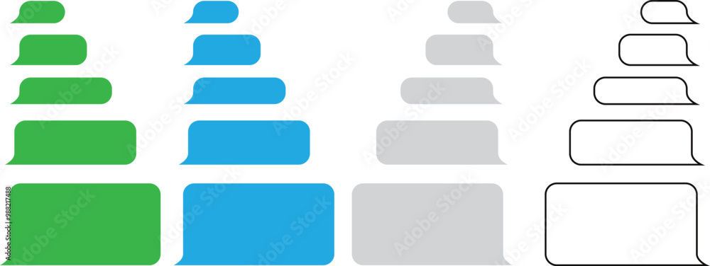 Poster set of speech message bubbles design for chat vector illustration.