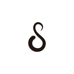 Letter S ink geometric symbol simple logo vector