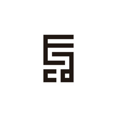 Letter E, c and a square geometric symbol simple logo vector