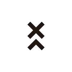 Letter x and A squares geometric symbol simple logo vector