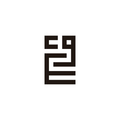 Letter c, g E squares geometric symbol simple logo vector