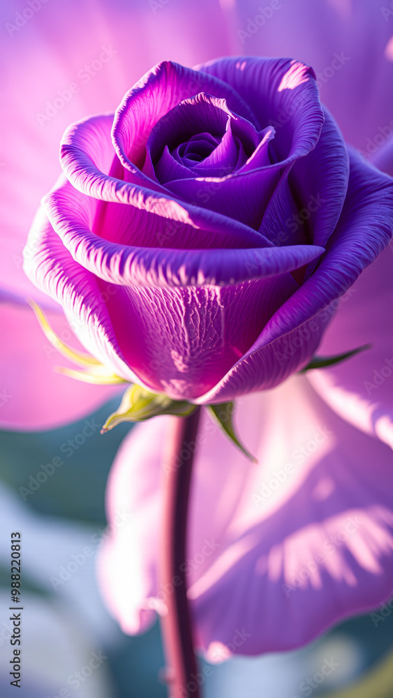 Sticker Closeup of a Purple Rose Bud