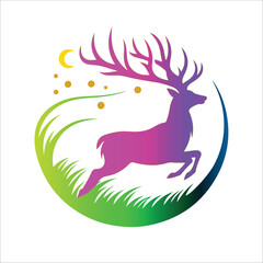 Nature’s Elegance: Deer Silhouette Vector