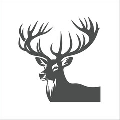 Naklejka premium Nature’s Elegance: Deer Silhouette Vector