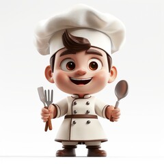 Cartoon Chef Character in a Fun Kitchen Scene