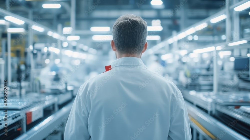 Poster automated factory production line worker monitoring process