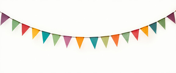 Obraz premium Colorful Party Bunting on White Background
