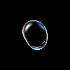 3d Clear rounded big water drop with glare.
