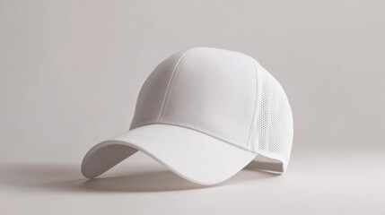Fototapeta premium White trucker hat mockup. Trucker hat template