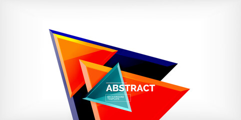 Abstract background - colorful triangles with 3d effect. Vector Illustration For Wallpaper, Banner, Background, Card, Book Illustration, landing page