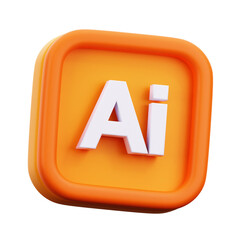 3D Adobe Illustrator Logo Icon Illustration