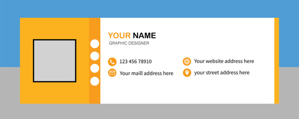 Corporate Email signature template or email footer and personal social media cover templates with an author photo place creative modern layout design
